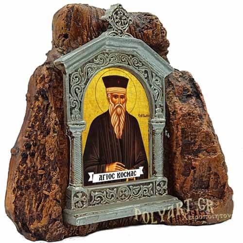 ΑΓΙΟΣ ΚΟΣΜΑΣ ΑΙΤΩΛΟΣ – Εικονοστάσι σε Βράχο (Μεσαίο 13cm)