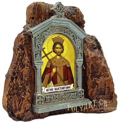 ΑΓΙΟΣ ΚΩΝΣΤΑΝΤΙΝΟΣ – Εικονοστάσι σε Βράχο (Μεσαίο 13cm)