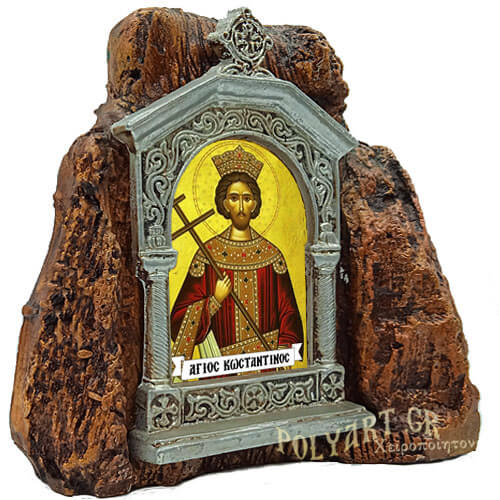 ΑΓΙΟΣ ΚΩΝΣΤΑΝΤΙΝΟΣ – Εικονοστάσι σε Βράχο (Μεσαίο 13cm)