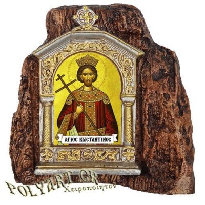 ΑΓΙΟΣ ΚΩΝΣΤΑΝΤΙΝΟΣ – Εικονοστάσι σε Βράχο (Μεσαίο 13cm)