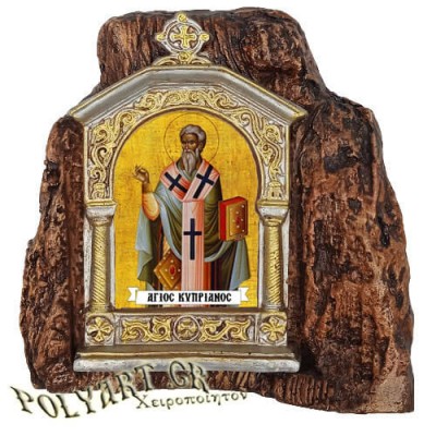 ΑΓΙΟΣ ΚΥΠΡΙΑΝΟΣ – Εικονοστάσι σε Βράχο (Μεσαίο 13cm)