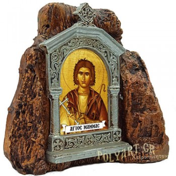 ΑΓΙΟΣ ΜΑΜΜΑΣ – Εικονοστάσι σε Βράχο (Μεσαίο 13cm)