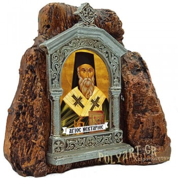 ΑΓΙΟΣ ΝΕΚΤΑΡΙΟΣ – Εικονοστάσι σε Βράχο (Μεσαίο 13cm)