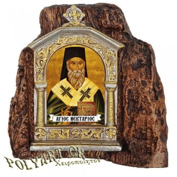 ΑΓΙΟΣ ΝΕΚΤΑΡΙΟΣ – Εικονοστάσι σε Βράχο (Μεσαίο 13cm)