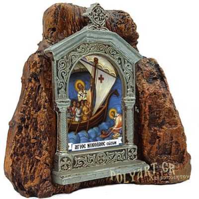 ΑΓΙΟΣ ΝΙΚΟΛΑΟΣ – Εικονοστάσι σε Βράχο (Μεσαίο 13cm)