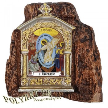 ΑΝΑΣΤΑΣΗ ΤΟΥ ΧΡΙΣΤΟΥ– Εικονοστάσι σε Βράχο (Μεσαίο 13cm)