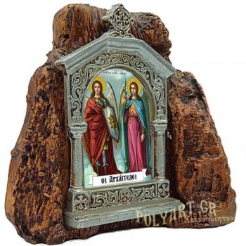 ΑΡΧΑΓΓΕΛΟΙ ΜΙΧΑΗΛ & ΓΑΒΡΙΗΛ – Εικονοστάσι σε Βράχο (Μεσαίο 13cm)