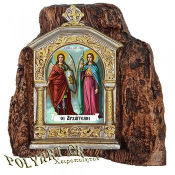 ΑΡΧΑΓΓΕΛΟΙ ΜΙΧΑΗΛ & ΓΑΒΡΙΗΛ – Εικονοστάσι σε Βράχο (Μεσαίο 13cm)