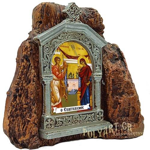 ΕΥΑΓΓΕΛΙΣΜΟΣ ΘΕΟΤΟΚΟΥ – Εικονοστάσι σε Βράχο (Μεσαίο 13cm)