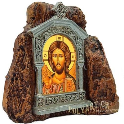 ΙΗΣΟΥΣ ΧΡΙΣΤΟΣ– Εικονοστάσι σε Βράχο (Μεσαίο 13cm)