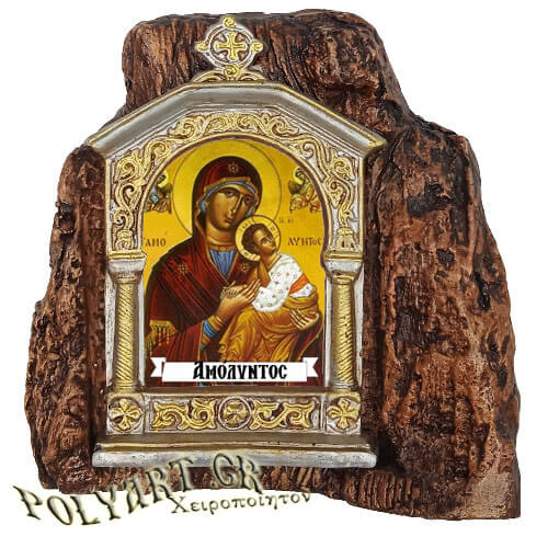ΠΑΝΑΓΙΑ ΑΜΟΛΥΝΤΟΣ – Εικονοστάσι σε Βράχο (Μεσαίο 13cm)