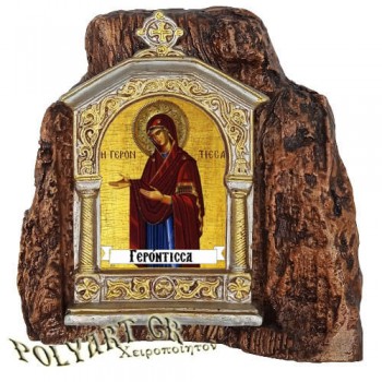 ΠΑΝΑΓΙΑ ΓΕΡΟΝΤΙΣΣΑ – Εικονοστάσι σε Βράχο (Μεσαίο 13cm)
