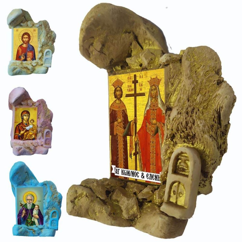 Άγιοι Κωνσταντίνος & Ελένη - Εικονοστάσι Μινιατούρα σε Βραχάκι 