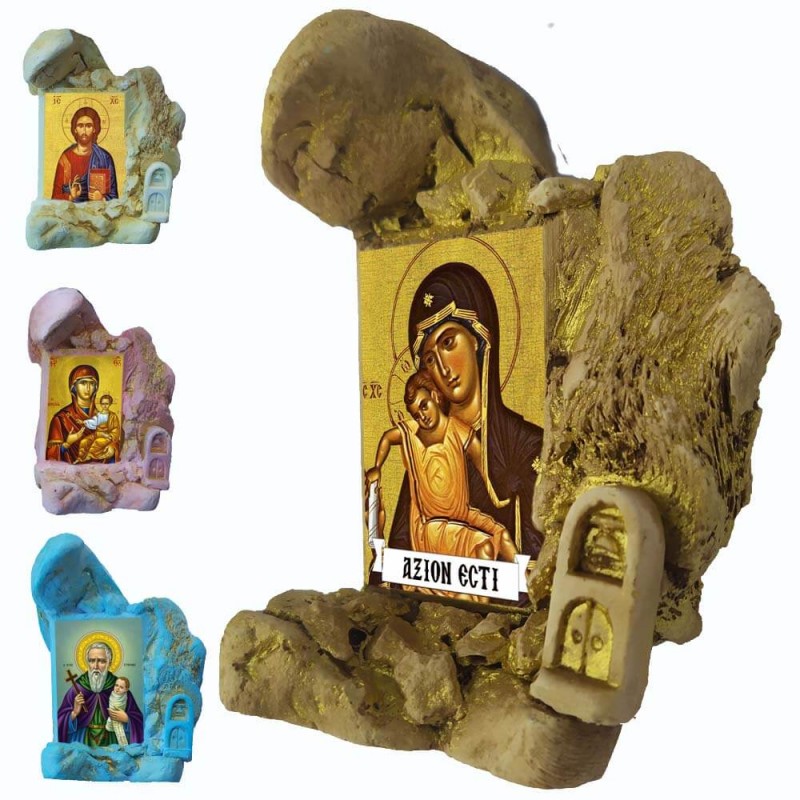 Παναγία Άξιον Εστί - Εικονοστάσι Μινιατούρα σε Βραχάκι 