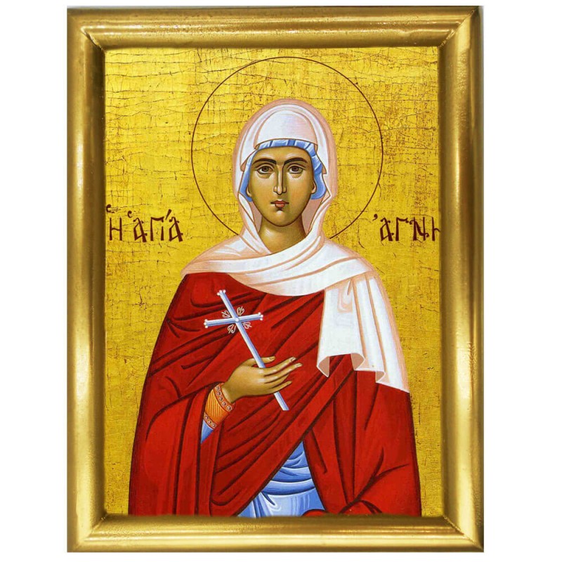ΑΓΙΑ ΑΓΝΗ  - Ξύλινη εικόνα 22cm
