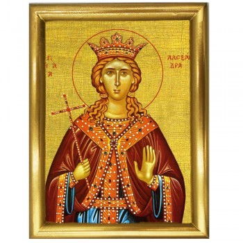 ΑΓΙΑ ΑΛΕΞΑΝΔΡΑ   - Ξύλινη εικόνα 22cm