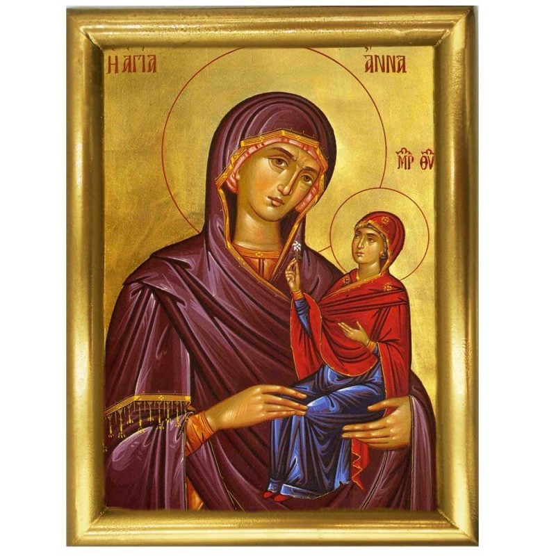 ΑΓΙΑ ΑΝΝΑ- Ξύλινη εικόνα 22cm