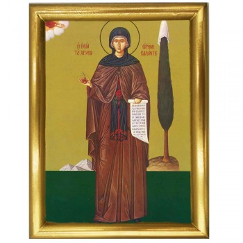 ΑΓΙΑ ΕΙΡΗΝΗ ΧΡΥΣΟΒΑΛΑΝΤΟΥ - Ξύλινη εικόνα 22cm