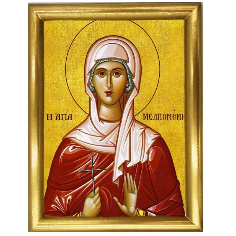 ΑΓΙΑ ΜΕΛΠΟΜΕΝΗ - Ξύλινη εικόνα 22cm