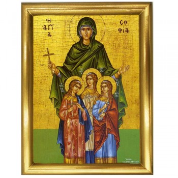 ΑΓΙΑ ΣΟΦΙΑ - Ξύλινη εικόνα 22cm