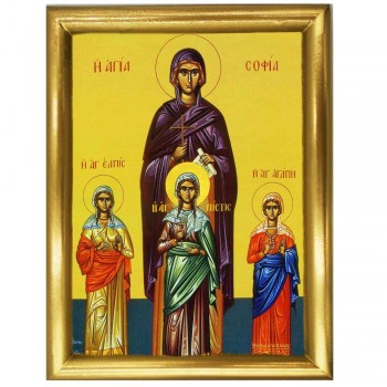 ΑΓΙΑ ΣΟΦΙΑ - Ξύλινη εικόνα 22cm