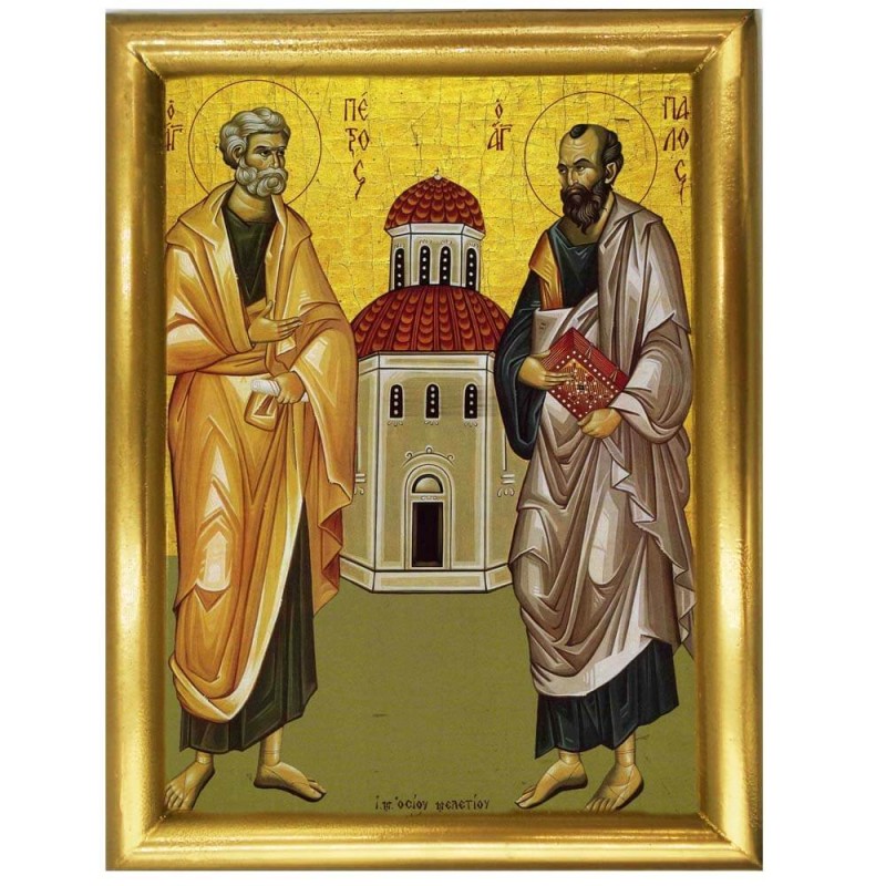 ΑΓΙΟΙ ΠΕΤΡΟΣ & ΠΑΥΛΟΣ - Ξύλινη εικόνα 22cm