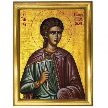 ΑΓΙΟΣ ΑΠΟΛΛΩΝ - Ξύλινη εικόνα 22cm