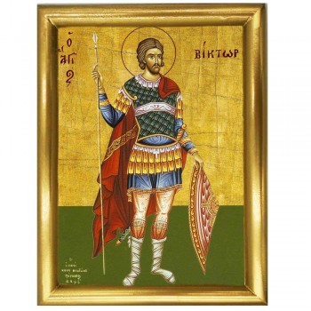 ΑΓΙΟΣ ΒΙΚΤΩΡ - Ξύλινη εικόνα 22cm