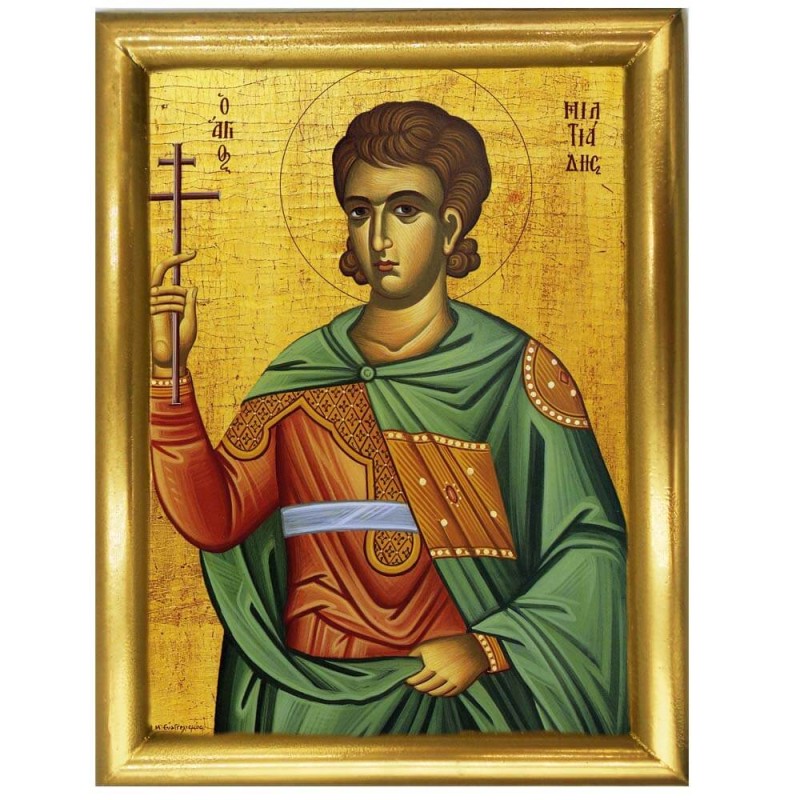 ΑΓΙΟΣ ΜΙΛΤΙΑΔΗΣ - Ξύλινη εικόνα 22cm
