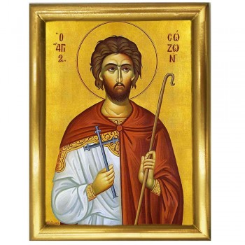 ΑΓΙΟΣ ΣΩΖΩΝ - Ξύλινη εικόνα 22cm