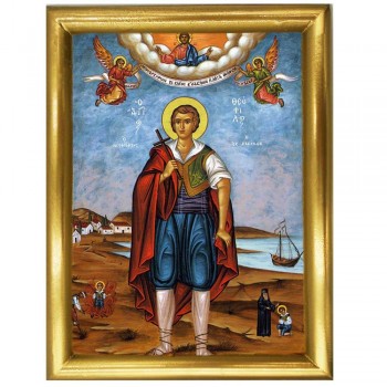 ΑΓΙΟΣ ΘΕΟΦΙΛΟΣ - Ξύλινη εικόνα 22cm