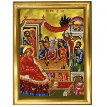 ΓΕΝΝΗΣΗ ΤΗΣ ΘΕΟΤΟΚΟΥ - Ξύλινη εικόνα 22cm
