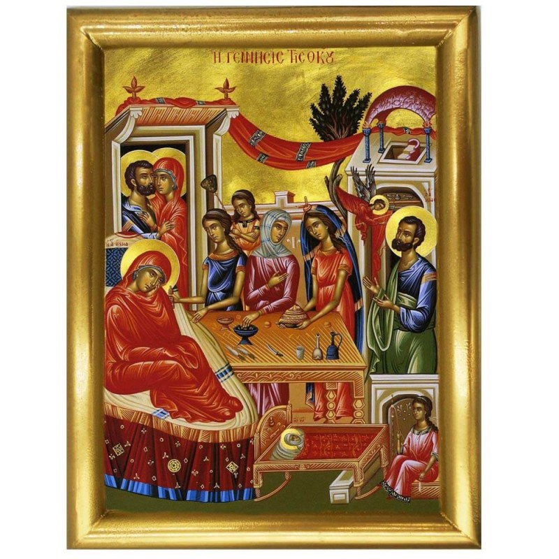 ΓΕΝΝΗΣΗ ΤΗΣ ΘΕΟΤΟΚΟΥ - Ξύλινη εικόνα 22cm