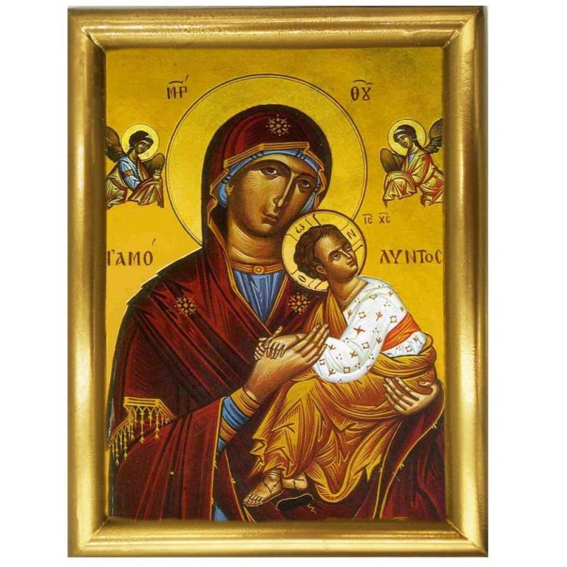 ΠΑΝΑΓΙΑ ΑΜΟΛΥΝΤΟΣ - Ξύλινη εικόνα 22cm