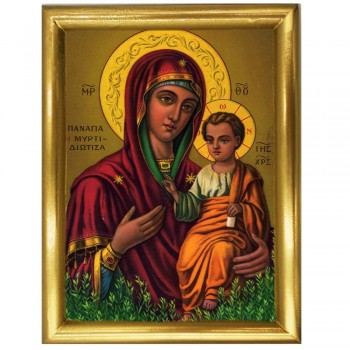 ΠΑΝΑΓΙΑ ΜΥΡΤΙΔΙΩΤΙΣΣΑ - Ξύλινη εικόνα 22cm