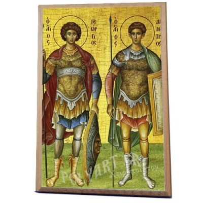 ΑΓΙΟΙ ΓΕΩΡΓΙΟΣ & ΔΗΜΗΤΡΙΟΣ -Ξύλινο εικονιδιο