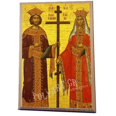 ΑΓΙΟΙ ΚΩΝΣΤΑΝΤΙΝΟΣ & ΕΛΕΝΗ -Ξύλινο εικονιδιο 