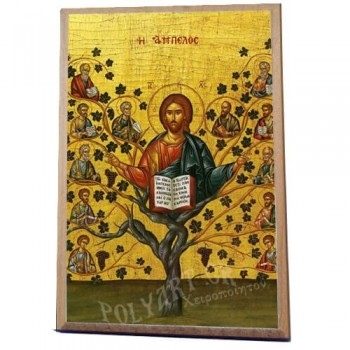 ΙΗΣΟΥΣ ΧΡΙΣΤΟΣ Η Άμπελος -Ξύλινο εικονιδιο